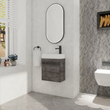 ZUN 18'' Floating Wall-Mounted Bathroom Vanity with White Resin Sink & Soft-Close Cabinet Door W99936248