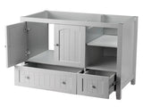 With Basin Grey MDF Lacquered Double Door & 2-Drawer Bathroom Vanity Cabinet with Decorative Molding 80408716