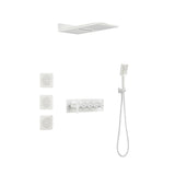 Wall Mounted Waterfall Rain Shower System With 3 Body Sprays & Handheld Shower W2287141427