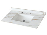 43 Inch Marble Vanity Top, Bathroom Vanity Top with Undermount Rectangular Middle Sink and 4" Height 18207057