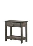 ZUN 1pc Rustic Grey Nightstand Single Drawer Bottom Shelf Bedside Table Bedroom Wooden Furniture B011P255198