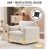 001 Swivel-Modern Swivel Accent Chair Single Seater - 360&deg Rotating Lounge Chair with Chenille W2636P231538