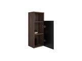 CC1014S110.309 Black & Walnut Bathroom Floating Side Cabinet, Wall-mounted Storage Cabinet for Small W1865P266256