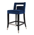 ZUN Suede Velvet Barstool with nailheads Living Room Chair 2 pcs Set - 26 inch Seater height W57054074