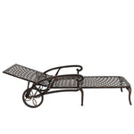 ZUN 193*64.5*93cm Backrest Adjustable Courtyard Cast Aluminum Lying Bed Bronze 10135486