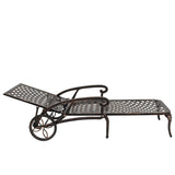 ZUN 193*64.5*93cm Backrest Adjustable Courtyard Cast Aluminum Lying Bed Bronze 10135486