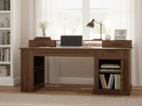 55" Farmhouse Office with Storage Cabinet & Charging Station, Barn Door Design Computer Writing 61456620