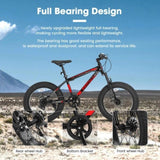 ZUN Kids Bike 20 Inch Wheels, 4" Wide Fat Tire Snow Mountain Bike Ages 8-12 Year Old, Steel Frame, 7 90798103