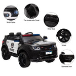 ZUN 12V Kids Police Ride On Car Electric Cars 2.4G Remote Control, LED Flashing Light, Music & Horn. 80051466