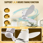 ZUN 52 Inch Ceiling Fans with Lights, 6 Speed Reversible Noiseless Fan Light DC Motor, Indoor and 65658511