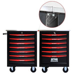 ZUN 7 Drawers Multifunctional Tool Cart with Wheels,Metal Rolling Tool Cart Storage for Garage Workshop W1102P245256