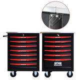 7 Drawers Multifunctional Tool Cart with Wheels,Metal Rolling Tool Cart Storage for Garage Workshop W1102P245256