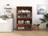 Bookcase Contemporary Closed Back Glass Doors Office Storage Cabinet Floor-to-Ceiling Low Cabinet W331P195805