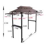ZUN 8x4ft Grill Gazebo,metal gazebo with Soft Top Canopy and Steel Frame with hook and Bar W65642412