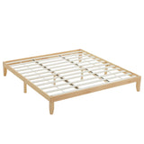 Basic bed frame painted pine wood original color King 202*192*30.5cm wooden bed single bed 18748847