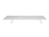 Outdoor Chaise Lounge Set of 2, 5-Position Adjustable Backrest, White Steel Frame with Textilence N770P395917K