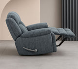 Man Wah Calgary Manual Upholstered Swivel Recliner, Slate B2707P311409