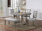 ZUN Dining Table Gray Color Diamond Wood Grain Pattern 1pc Table Wire-brushed Finish B011P246577