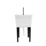 Freestanding Plastic Utility Sink Laundry Tub Laundry Sink with Faucet White 38569426