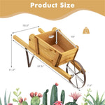 ZUN 2 In 1 Wheelbarrow Planter,Wooden Wagon Planter with 9 Magnetic Accessories for Garden Yard 69706823