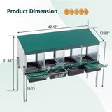 4-Hole Chicken Nest, With Legs And Cover to Protect Eggs,Green W1422P292941