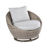 Cozy Outdoor Set - Swivel Woven Chairs, Side Table - All-Weather Resin Wicker, Powder-Coated B081110063