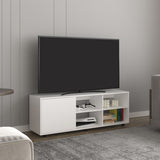 Adel 51" Wide Tv Stand with One Door Cabinet , Four Open Shelves, Cable Management, Living, Tv B070P254800