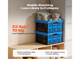 Plastic Collapsible Storage Bins, 25L Set of 3, Stackable Folding Crates with Handles, Supports 22 77408521