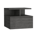 ZUN Adele Floating Nightstand with Drawer and Open Storage Shelves B200P173190