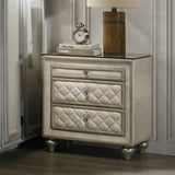 Beige 2-Drawer Nightstand B062P215408