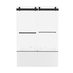 ZUN 56-60 in. W x 62 in. H Frameless Double Sliding Tub Door, Bypass Tub Shower Door Soft Closing, Matte W1573P205866