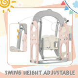 ZUN Toddler Slide and Swing Set 5 in 1, Kids Playground Climber Slide Playset with Telescope, PP321359AAH