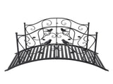 119*67*71cm Courtyard With Bird Pattern Arched Handrail Courtyard Iron Bridge Black 03333444