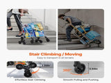 45L Stair Climbing Grocery Cart with 360&deg Swivel Wheels, Foldable and Lightweight Utility Cart 43773425