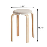 Set of 4 Stackable Stools, Stackable Bentwood Stools, Round Backless Chairs for Dining Room, W1718P165859