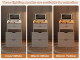 Dressing Table and Stool, 3-in-1 Multifunctional Dressing Table Set, Featuring Three-color Lighting W5252P447369