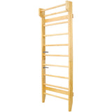 ZUN Gymnastics Wood Stall Bar, Multi-use Swedish Ladder- Wall Mounted Pull Up Bar-Physical Therapy for W465P208411