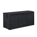 ZUN 75gal 280L Outdoor Garden Plastic Storage Deck Box Chest Tools Cushions Toys Lockable Seat BLACK 43351783