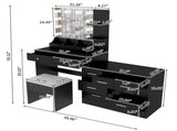Large Makeup Vanity with Lights, Vanity Table with Charging Station, Vanity Desk with Mirror and 10 85628342