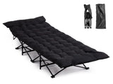 Folding Camping Cot Bed with Soft Pad, Portable Outdoor Cot, Adults Sleeping Bed for Home Office Nap 55025391