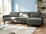 light grey color knock down 3-seat combo sofa with storage ottoman for living room apartment bedroom W2603P376266