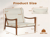 Modern Accent Chair with Rubber Wood Legs, Upholstered Lounge Armchair with Neck & Lumbar Pillow for 80698682