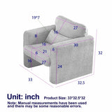 ZUN 33"Corduroy Fabric Single Sofa, Modern Lounge Chairs Single Sofa with Support Pillow, for Apartment, W834P171871