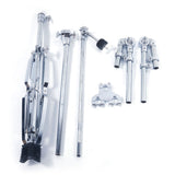 Professional Pedal Control Style Double Tom Drum Stand Silver & Black 35195241