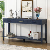 U_STYLE High-Quality Entryway Console Table with Vertical Stripe Drawers, Long Legs,Suitable for N711P190531V