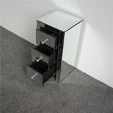 Mirrored Glass Bedside Table with Three Drawers Size S 50732278