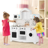 ZUN Kitchen Toy Wooden Kids Kitchen with Washing Machine 86713732
