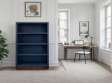 Nora Modular 60 inch High Bookshelf, No Assembly Required, Blue Denim and Whiskey Finish B108P345203