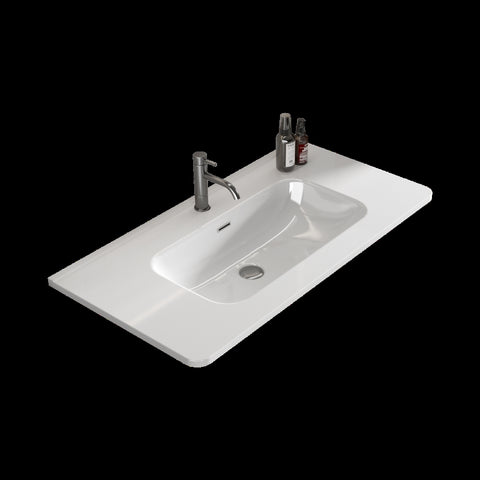 ZUN BB0436Y301, Integrated white ceramic basin, drain assembly NOT included W1865P152259
