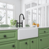 ZUN Inch White Farmhouse Sink Deep Apron Sink Undermount Farmhouse Kitchen Sink Single Farm Sink W928123617